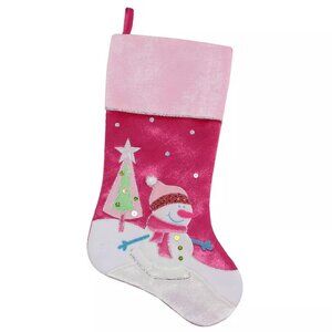 Northlight  20.5" Ice Skating Snowman Holiday Stocking - Pink -